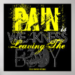 Vintage PAIN IS WEAKNESS Workout / Soldier POSTER posters