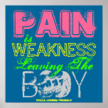 Vintage "PAIN IS WEAKNESS" Workout Soldier POSTER posters