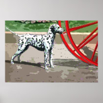 Vintage Painted Dalmatian Canvas Print
