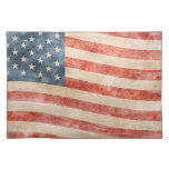 Vintage Painted Look American Flag Placemats
