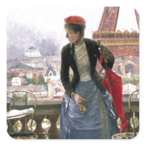 Vintage Painting Eiffel Tower Sticker