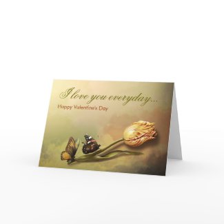 vintage painting valentine's day greeting card