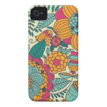 Vintage Paisley Flowers Case-Mate iPhone 4 Cases