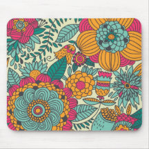 Vintage Paisley Flowers Mousepad