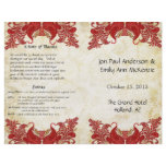 Vintage Paisley Peacock Red Wedding Program flyers