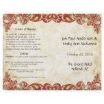 Vintage Paisley Peacock Red Wedding Program flyers