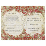 Vintage Paisley Peacock Red Wedding Program flyers