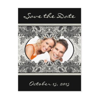 Vintage Paisley Save The Date with Your Photos postcard