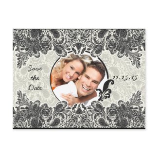 Vintage Paisley Save The Date with Your Photos postcard