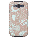 Vintage Paisley swirl pattern teal and brown Samsung Galaxy SIII Covers