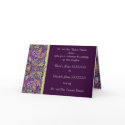 Vintage Paisley Wedding Invitation Plum & White cards