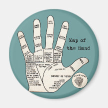 Vintage palm reading palmistry Hand Map Refrigerator Magnets