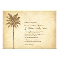 Vintage Palm Tree Beach Wedding Invitations