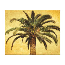 Vintage Palm Tree - Tropical Customized Template Stretched Canvas Print