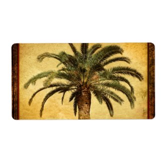 Vintage Palm Tree - Tropical Customized Template Shipping Label