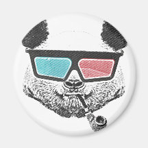 Vintage panda 3-D glasses Fridge Magnet