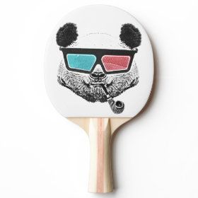 Vintage panda 3-D glasses Ping Pong Paddle