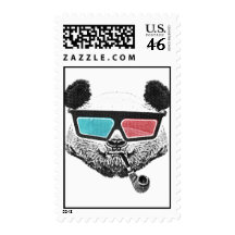 Vintage panda 3-D glasses Postage