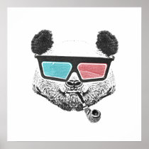 Vintage panda 3-D glasses Print