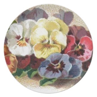 Vintage Pansies Plate