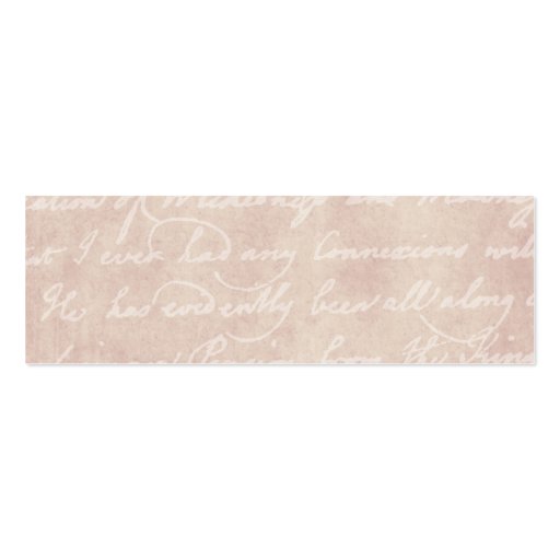 Vintage Paper Antique Script Writing Parchment Business Card (front side)