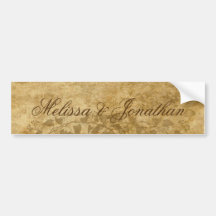 Vintage paper Bride Groom Wedding Once upon a time Bumper Stickers