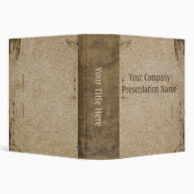 Vintage Paper Business Tan Vinyl Binder