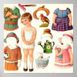Vintage Paper Dolls Print