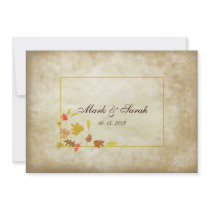 Vintage Paper Falling Leaves II Wedding Invitation