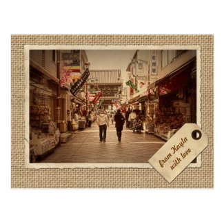 Vintage Paper Frame Kawasaki Daishi Temple Street Postcards