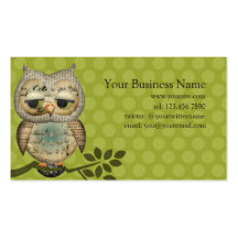 Vintage Paper Owl Business Cards