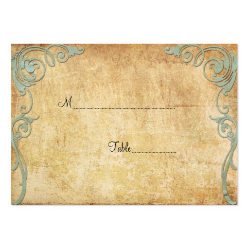Vintage Paper Swirls Table Place Card Business Card Templates (front side)