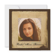 Vintage Parchment Paper Photo Graduation Invitations