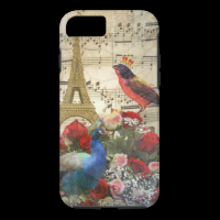 Vintage Paris & birds music sheet collage iPhone 7 Case
