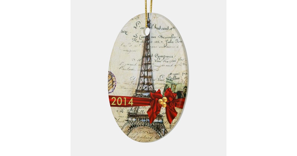 VINTAGE PARIS CHRISTMAS Ornament CUSTOM CHIC 2014 | Zazzle