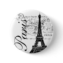 Vintage Paris & Eiffel Tower Label Pin