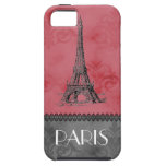 Vintage Paris Eiffel Tower Pink Gray Case iPhone 5 Case