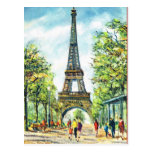 Vintage Paris, Eiffel Tower Postcard