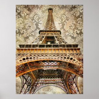 Vintage Paris, Eiffel Tower print