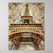 Vintage Paris, Eiffel Tower Print