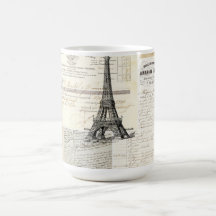 Vintage Paris French Ephemera Mug