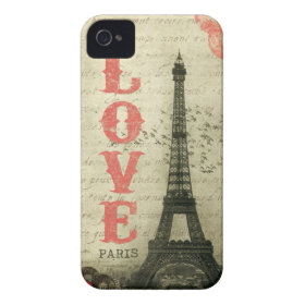 Vintage Paris iPhone 4 Case-Mate Cases