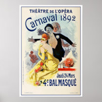 Vintage Paris Opera Theatre Carnival 1892 Print