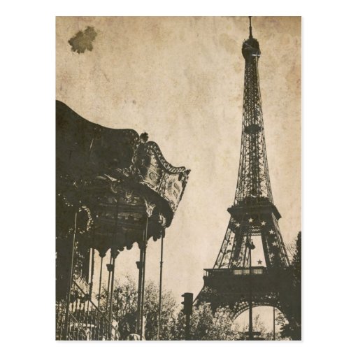 Vintage Paris Postcard, Eiffel Tower