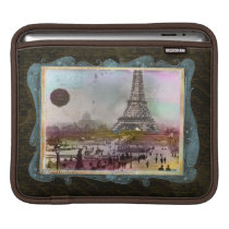 Vintage Paris Scene Eiffel Tower Collage Sleeve For Ipads