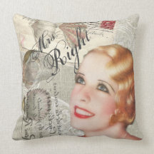 vintage paris shabby chic retro bridal shower pillows