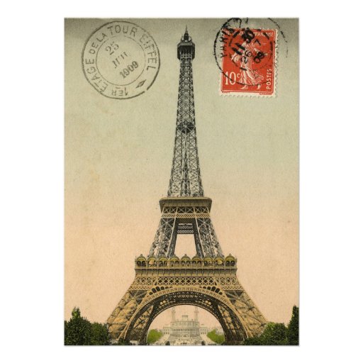 Vintage Paris Sweet Sixteen Birthday Party Invite