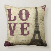 Vintage Paris Throw Pillows