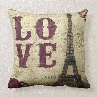 Vintage Paris Throw Pillows