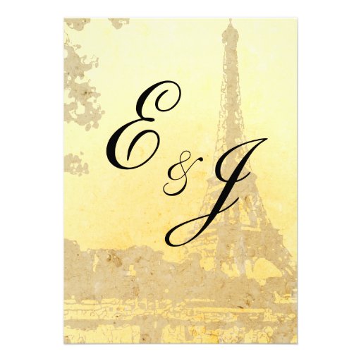 Vintage Paris Wedding Invitation